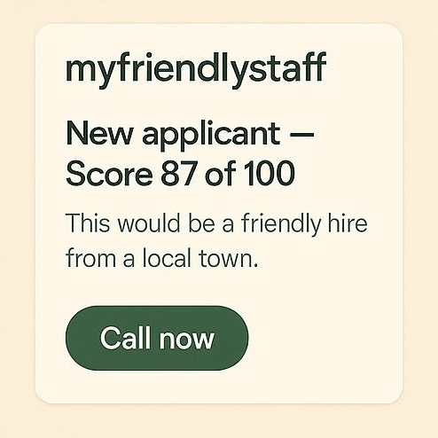 MyFriendlyStaff interface preview